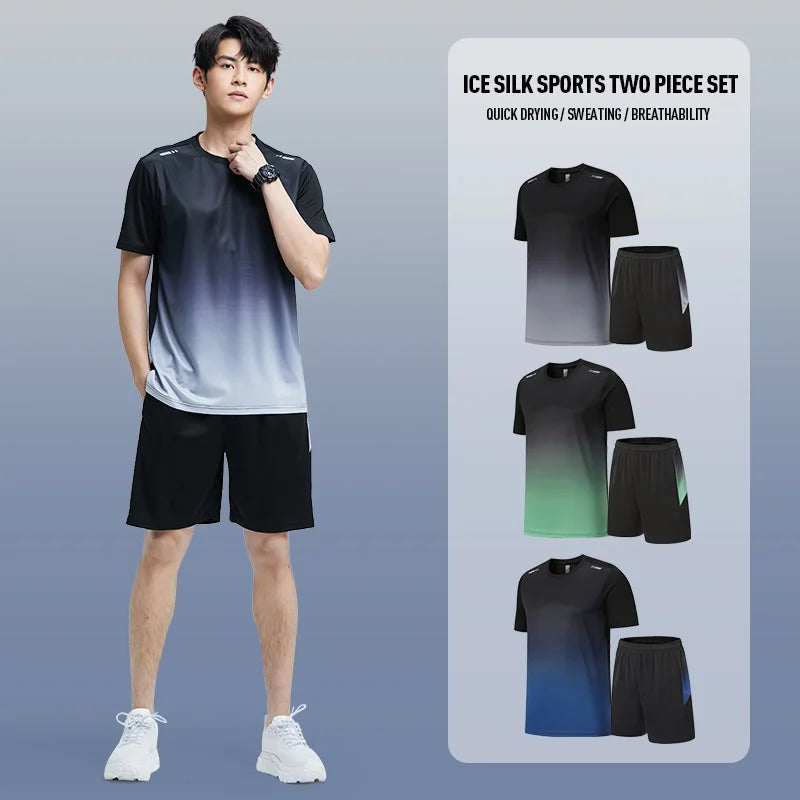 Men's Quick-Dry Ice Silk Sportswear Set