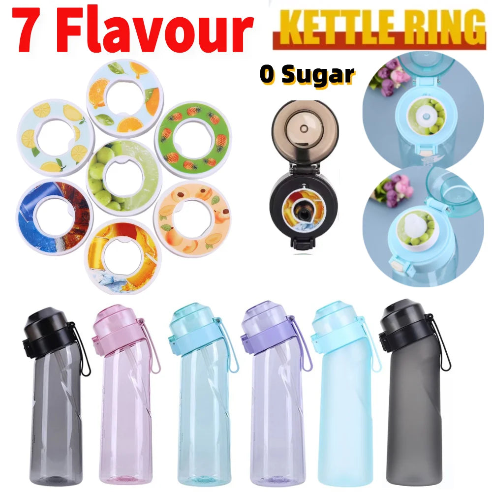 7PCS Air Up Flavored 650ML Water Bottle Scent Water Cup Sports Bottle Flavour Pod for Indoor Outdoor Sports Fitness 0 Sugar